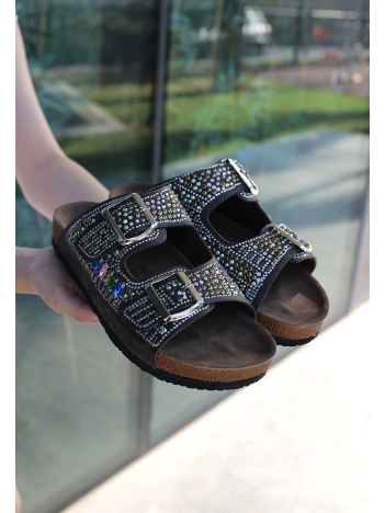 Edaj Kahverengi Nubuk Boncuk İşlemeli Terlik Edaj Kahverengi Nubuk Boncuk İşlemeli Terlik