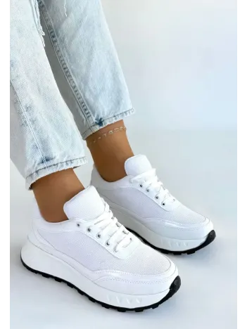 Edva Beyaz Cilt Bağcıklı Spor Ayakkabı