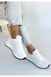 Edva Beyaz Cilt Bağcıklı Spor Ayakkabı