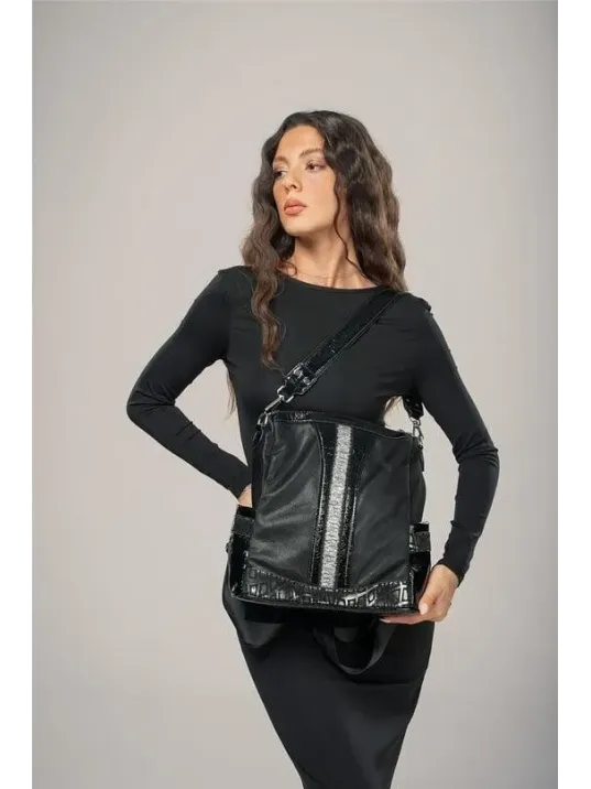 Ejya Siyah Cilt Kol Ve Omuz Çantası