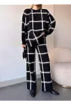 Ekoseli Triko Takım Siyahbeyaz