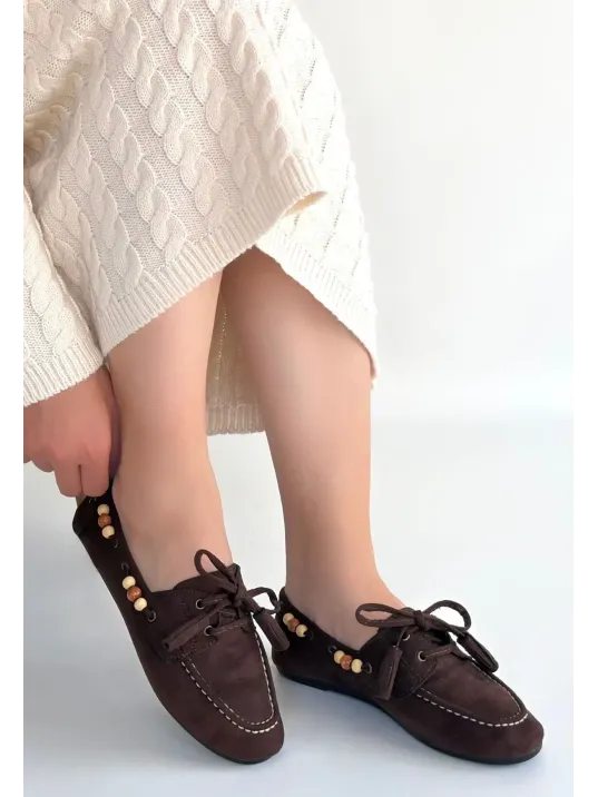 Elora Kahve Süet Babet Elora Kahve Süet Babet