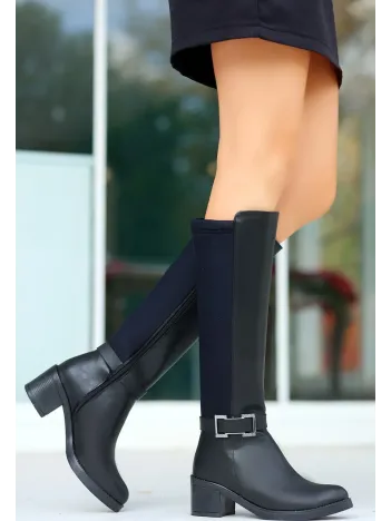 Emrat Siyah Cilt Topuklu Çizme Emrat Siyah Cilt Topuklu Çizme