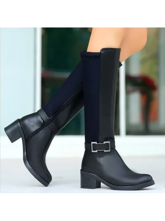 Emrat Siyah Cilt Topuklu Çizme Emrat Siyah Cilt Topuklu Çizme