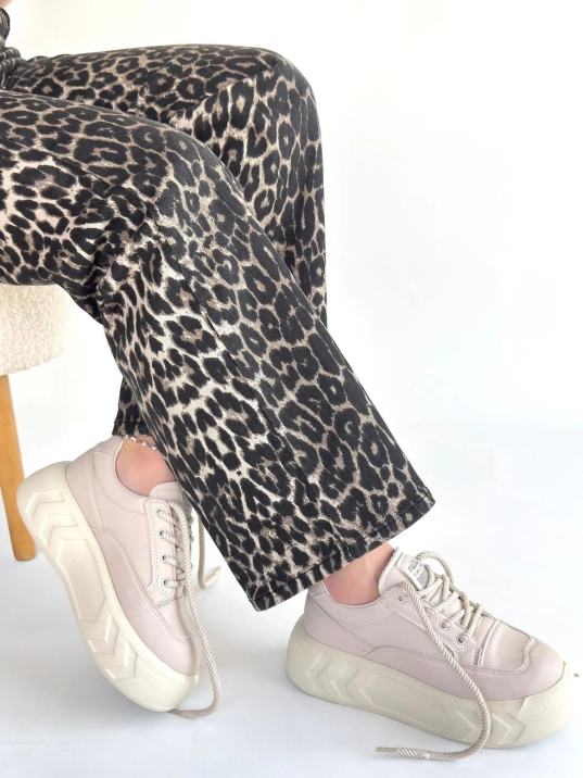 Emwa Bej Cilt Bağcıklı Spor Ayakkabı Emwa Bej Cilt Bağcıklı Spor Ayakkabı