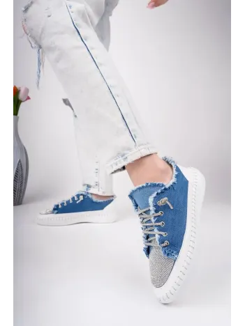 Enber Mavi Kot Bağcıklı Spor Ayakkabı