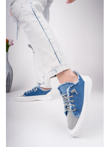 Enber Mavi Kot Bağcıklı Spor Ayakkabı Enber Mavi Kot Bağcıklı Spor Ayakkabı