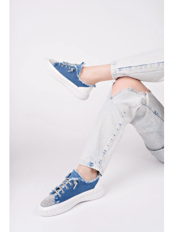 Enber Mavi Kot Bağcıklı Spor Ayakkabı Enber Mavi Kot Bağcıklı Spor Ayakkabı