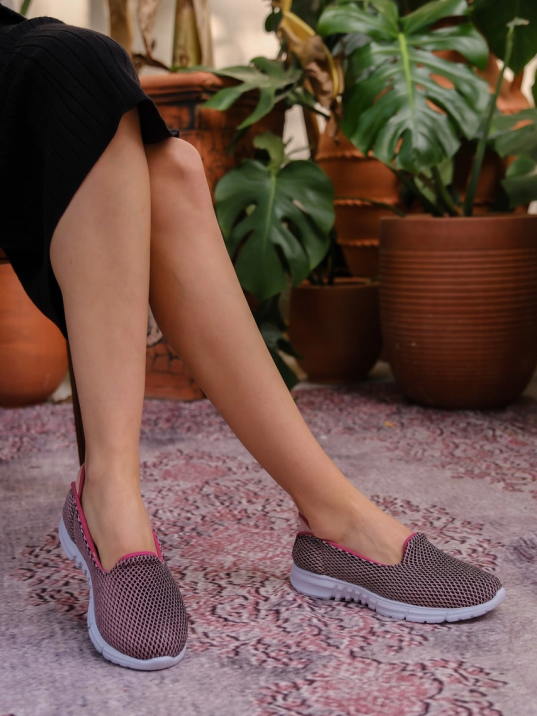 Enox Fuşya Desenli Streş Babet Ayakkabı Enox Fuşya Desenli Streş Babet Ayakkabı