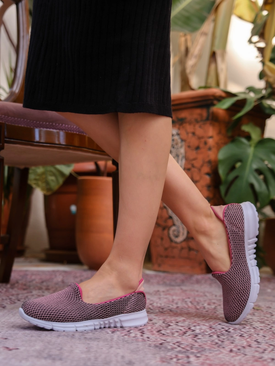 Enox Fuşya Desenli Streş Babet Ayakkabı Enox Fuşya Desenli Streş Babet Ayakkabı