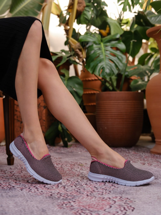 Enox Fuşya Desenli Streş Babet Ayakkabı Enox Fuşya Desenli Streş Babet Ayakkabı