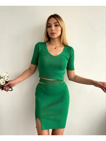 Etekli Triko Takım Yeşil T23107