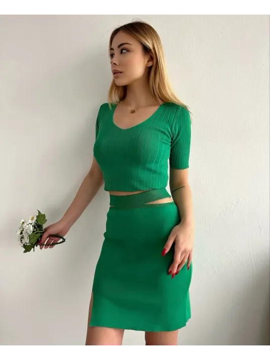 Etekli Triko Takım Yeşil T23107