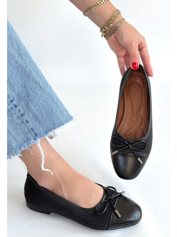 Etya Siyah Cilt Babet Ayakkabı Etya Siyah Cilt Babet Ayakkabı