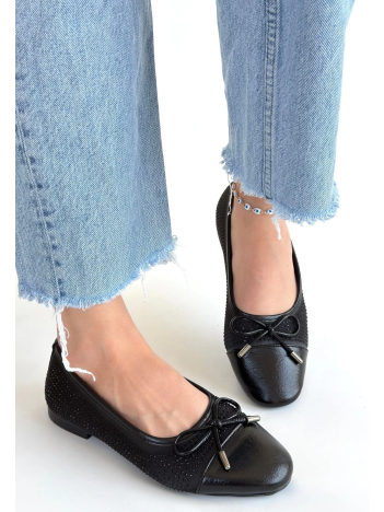 Etya Siyah Cilt Babet Ayakkabı Etya Siyah Cilt Babet Ayakkabı