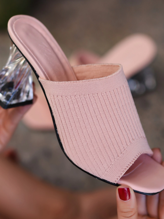 Evra Pudra Triko Topuklu Terlik Evra Pudra Triko Topuklu Terlik