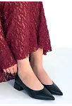 Ferla Siyah Cilt Topuklu Ayakkabı