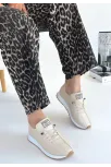 Fiert Bej Cilt Bağcıklı Spor Ayakkabı Fiert Bej Cilt Bağcıklı Spor Ayakkabı