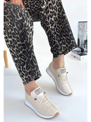 Fiert Bej Cilt Bağcıklı Spor Ayakkabı Fiert Bej Cilt Bağcıklı Spor Ayakkabı