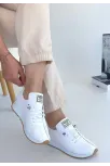 Fiert Beyaz Cilt Bağcıklı Spor Ayakkabı