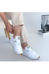 Fiert Beyaz Cilt Bağcıklı Spor Ayakkabı