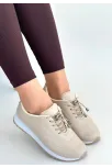 Finna Bej Cilt Bağcıklı Spor Ayakkabı Finna Bej Cilt Bağcıklı Spor Ayakkabı
