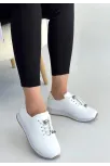 Finna Beyaz Cilt Bağcıklı Spor Ayakkabı
