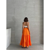 Fırfırlı brodeli astarlı uzun etek turuncu s255047 Fırfırlı brodeli astarlı uzun etek turuncu s255047