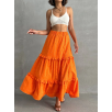Fırfırlı brodeli astarlı uzun etek turuncu s255047 Fırfırlı brodeli astarlı uzun etek turuncu s255047