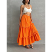 Fırfırlı brodeli astarlı uzun etek turuncu s255047 Fırfırlı brodeli astarlı uzun etek turuncu s255047
