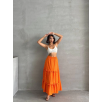Fırfırlı brodeli astarlı uzun etek turuncu s255047 Fırfırlı brodeli astarlı uzun etek turuncu s255047