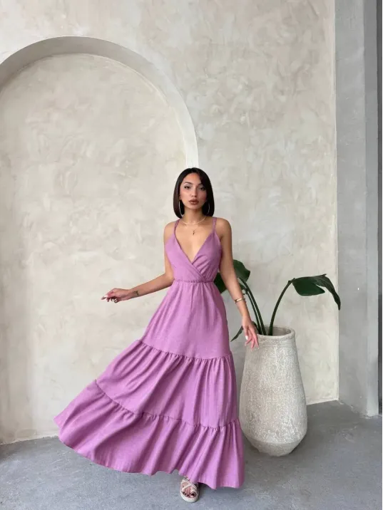 Fırfırlı Katlı Elbise S255049