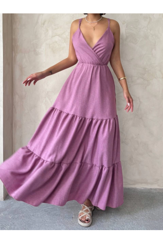 Fırfırlı katlı elbise s255049
