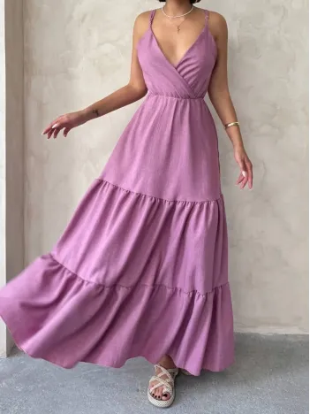 Fırfırlı Katlı Elbise S255049