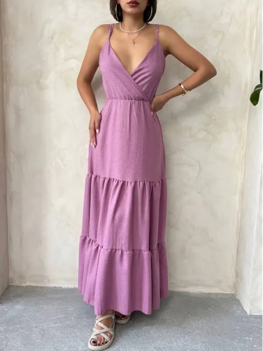 Fırfırlı Katlı Elbise S255049