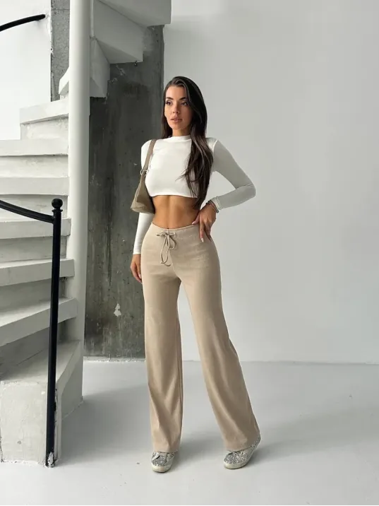 Fit Comfort Bej Salaş Pantolon A6011