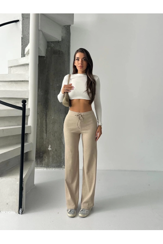 Fit comfort bej salaş pantolon A6011