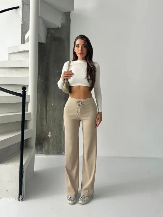 Fit Comfort Bej Salaş Pantolon A6011