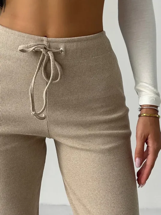 Fit Comfort Bej Salaş Pantolon A6011