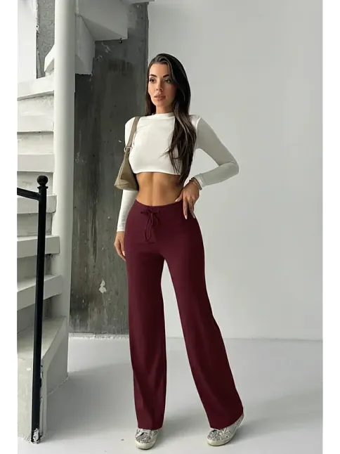 Fit Comfort Bej Salaş Pantolon Bordo A6011
