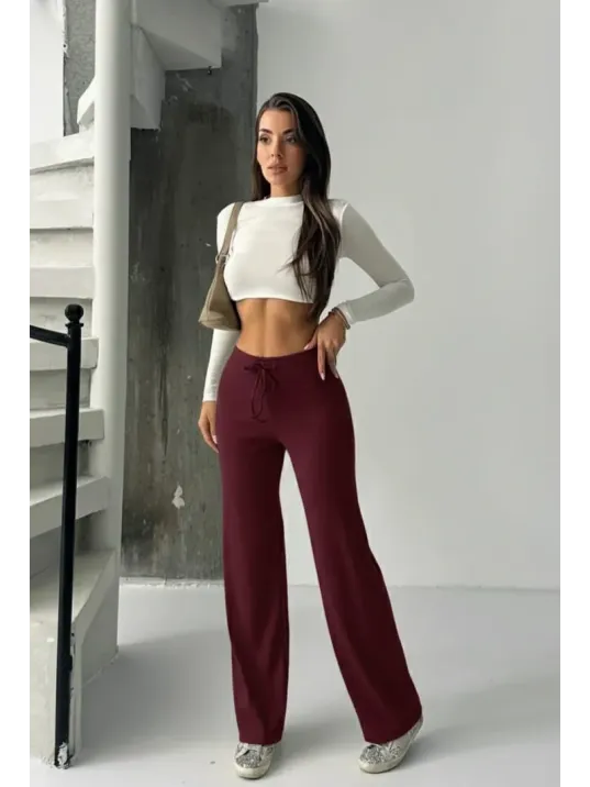Fit Comfort Bej Salaş Pantolon Bordo A6011