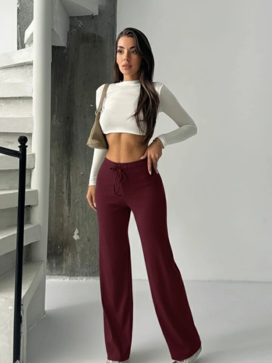 Fit comfort bej salaş pantolon bordo A6011