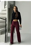 Fit Comfort Bej Salaş Pantolon Bordo A6011