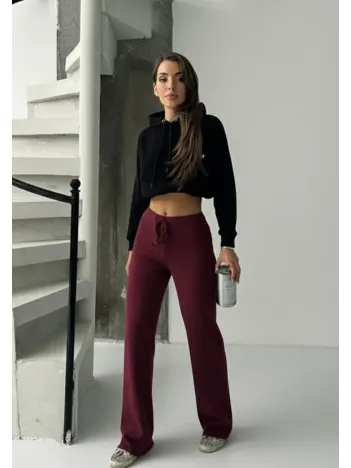 Fit Comfort Bej Salaş Pantolon Bordo A6011