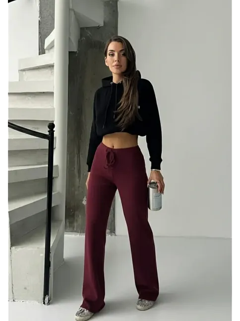 Fit Comfort Bej Salaş Pantolon Bordo A6011