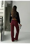 Fit Comfort Bej Salaş Pantolon Bordo A6011