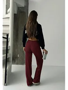 Fit Comfort Bej Salaş Pantolon Bordo A6011