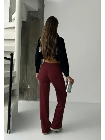 Fit Comfort Bej Salaş Pantolon Bordo A6011