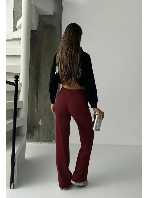 Fit Comfort Bej Salaş Pantolon Bordo A6011