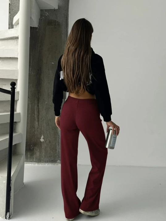 Fit comfort bej salaş pantolon bordo A6011